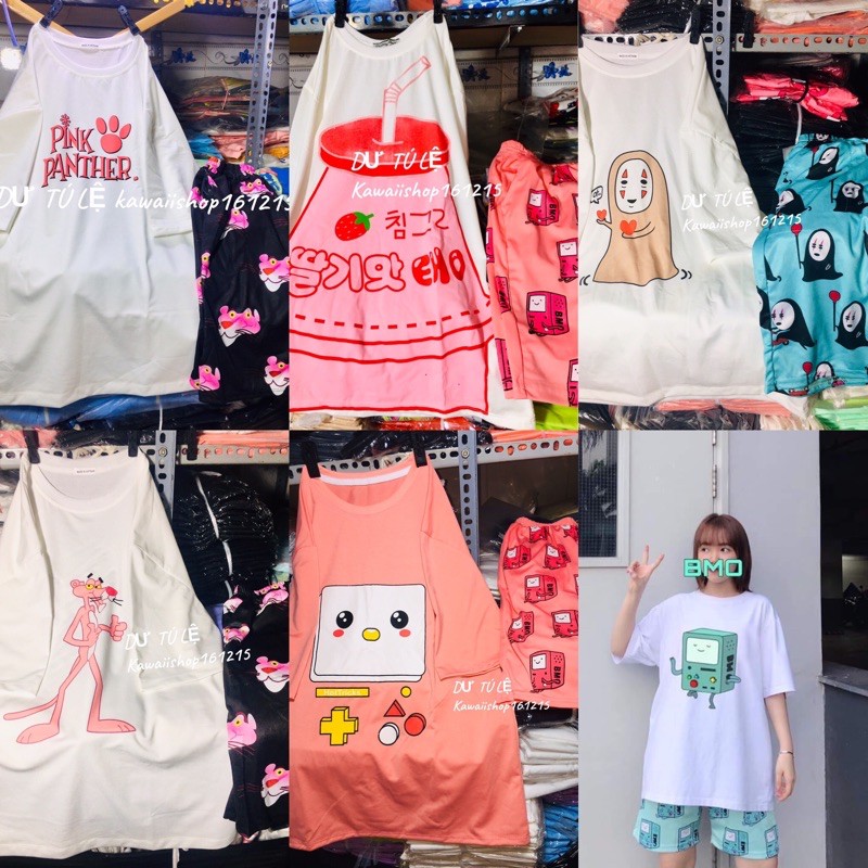 [Mã WASKT410K giảm 10K đơn 50K] áo thun nữ bán rời tách ra từ set hoạt hình,có tách quần và bán cả set ở bài đăng khác