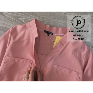 Sơ mi cổ V tay nơ big size (MS 9412)