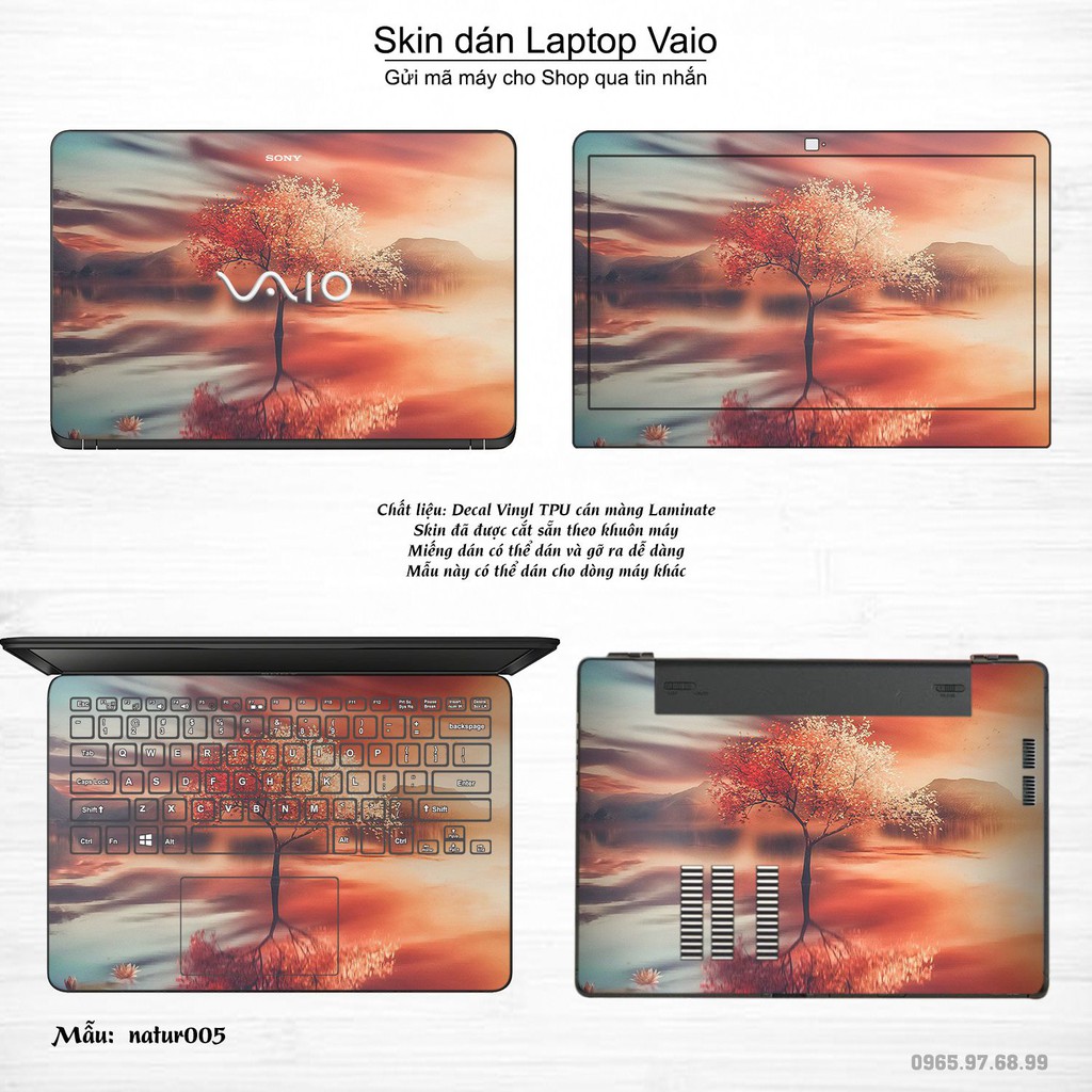 Skin dán Laptop Sony Vaio in hình thiên nhiên (inbox mã máy cho Shop)