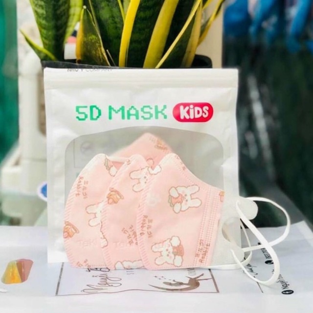 Túi 10 chiếc Khẩu Trang Trẻ Em 5D Mask | Vải Lụa mềm mịn - Cho bé 0-4 tuổi