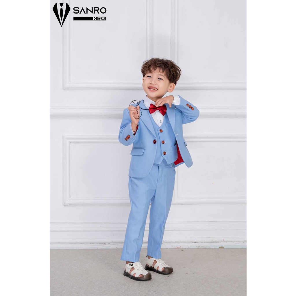 Bộ vest bé trai thiết kế màu xanh da trời