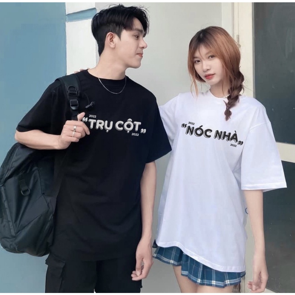 Áo thun phông nam nữ tay lỡ unisex TRỤ CỘT NÓC NHÀ đồ đôi nam nữ vải cotton