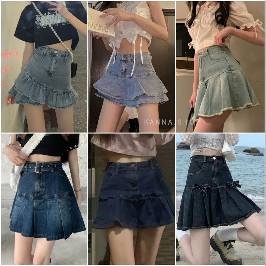 ( ORDER ) Chân váy jeans ngắn ulzzang xinh xắn AK1715