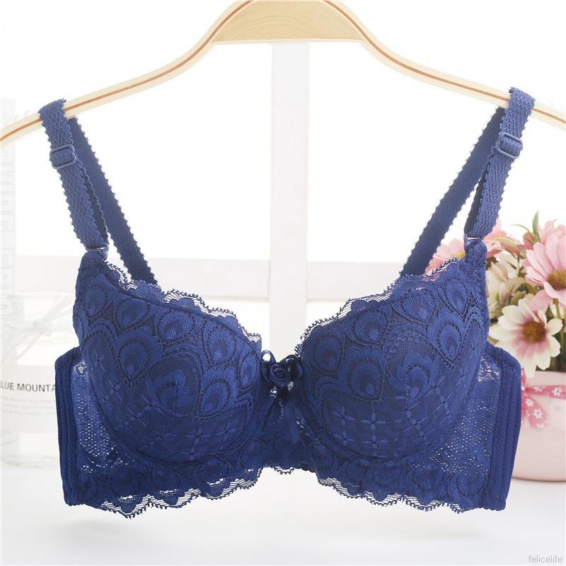 Áo Ngực Ren Hoa Màu Trơn Cúp 3 / 4 Cup