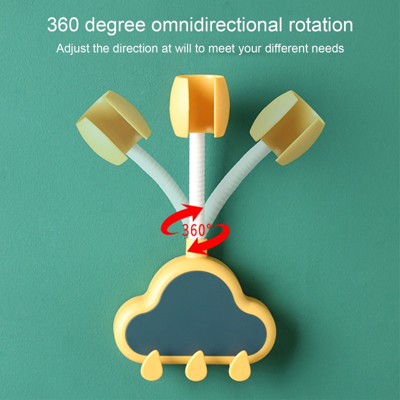 Giá Đỡ Đầu Vòi Hoa Sen Hình Đám Mây Xoay 360 Độ Tùy Chỉnh Tiện Dụng°Giá Đỡ Điện Thoại Gắn Tường Kèm Móc Tiện Dụng