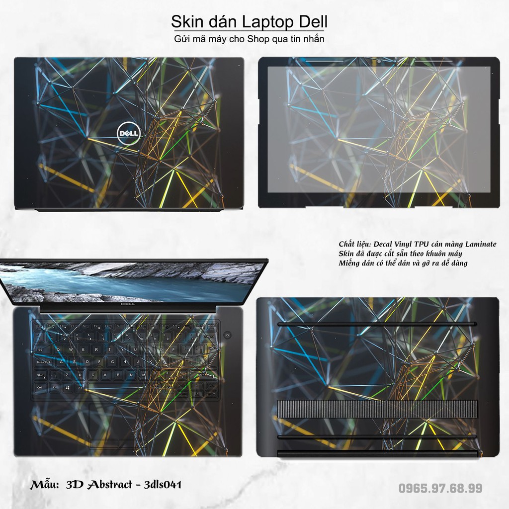 Skin dán Laptop Dell in hình 3D Green (inbox mã máy cho Shop)