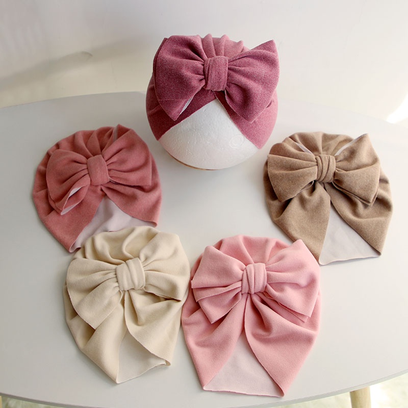 Mũ turban đội đầu thắt nơ cỡ lớn đáng yêu dành cho bé gái