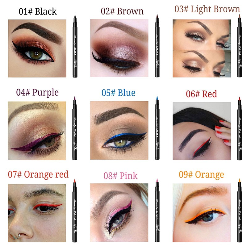 Bút kẻ mắt DNM chống nước không lem 12 màu tùy chọn