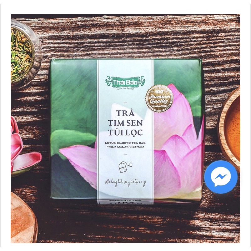 Trà tim sen túi lọc, 60 tép, hộp, mẫu pastel art, Thái Bảo