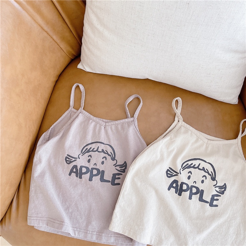 Áo Hai Dây Mỏng Mùa Hè In Họa Tiết Cho Bé Gái 1-5 Tuổi