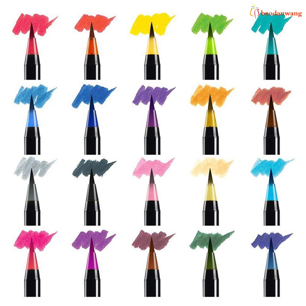 Set 20 bút lông màu nước đầu mềm có thể thay thế