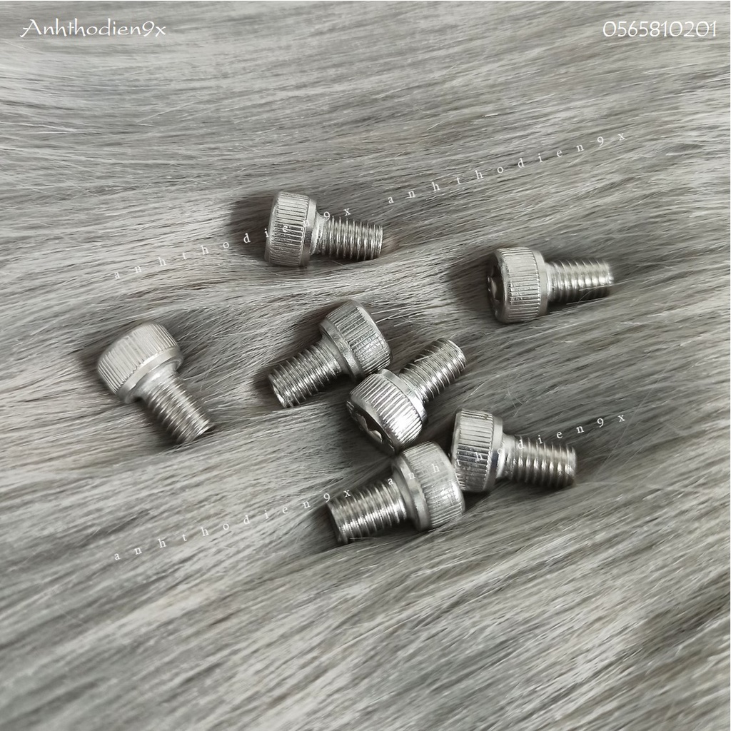 Bulong Lục Giác Inox M5x8mm Không Rỉ Chuyên Dùng Gắn Trợ Sáng Bi Cầu Mini