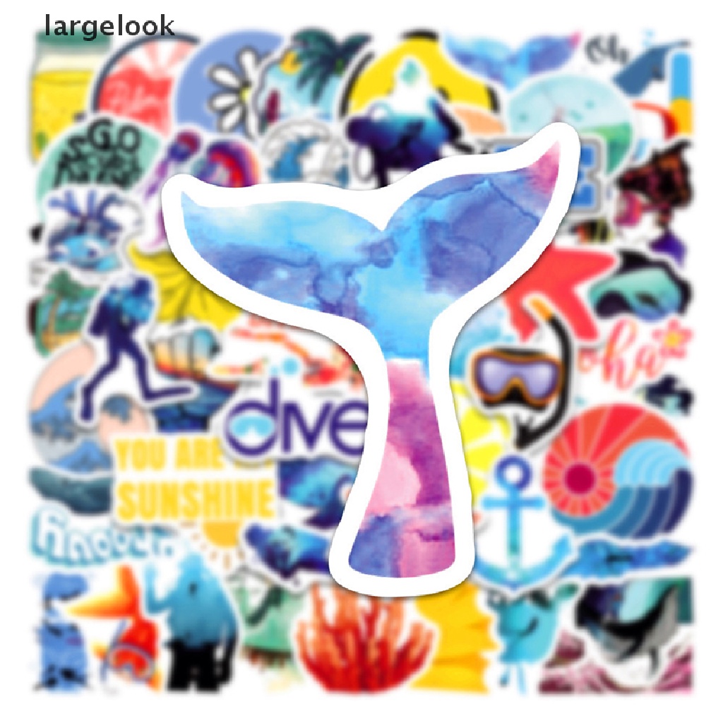 Bộ 50 Miếng Dán Chống Thấm Nước Dùng Trang Trí Ván Trượt / Điện Thoại ♨Nóng Bỏng