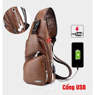 Túi đeo chéo nam chính hãng tặng tai nghe + dây usb_spkm