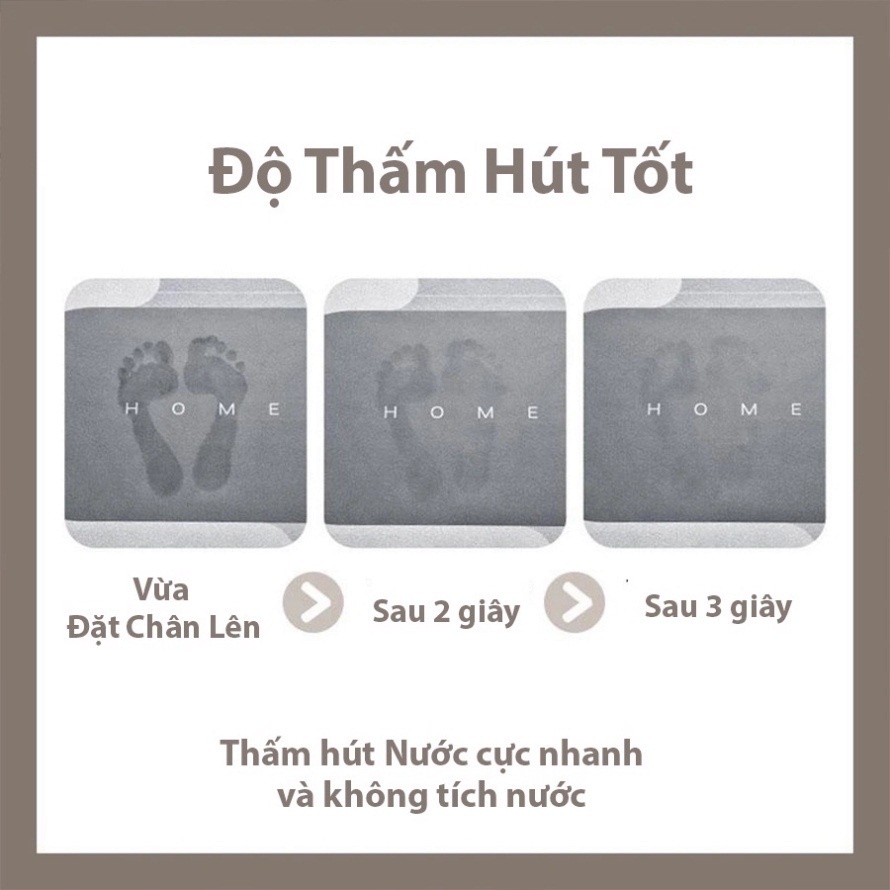 Thảm Lau Chân Hút Nước Siêu Thâm Để Nhà Tắm Phòng Khách KT 60x40cm
