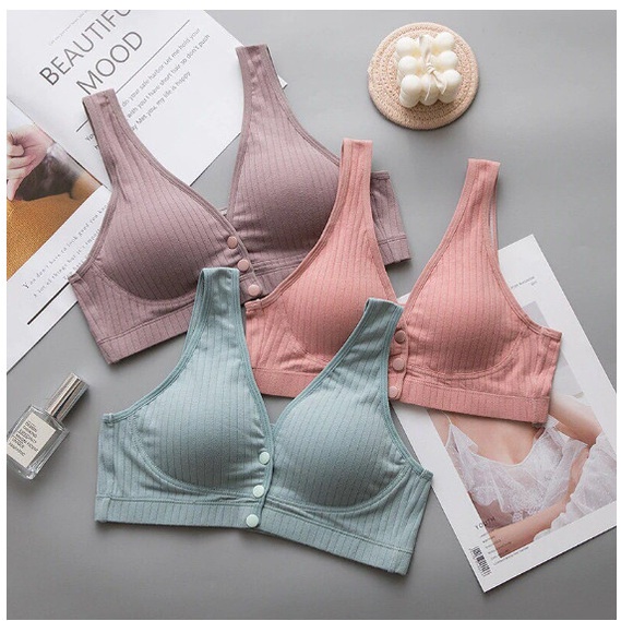 Áo Bra bầu và sau sinh thời trang chất liệu Cotton co giãn thoải mái chống chảy xệ|_Áo Ngực Cho Con Bú| Không Gọng|