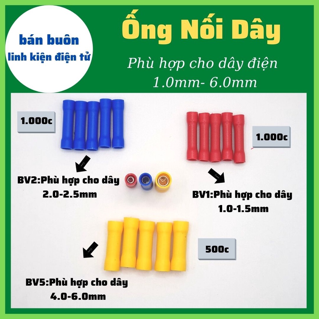 Ống nối dây điện, cos nối dây điện, cút nối dây, dây điện nối dài.