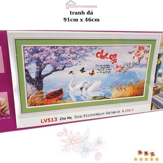 Tranh đính đá cha mẹ 91cm x 46cm