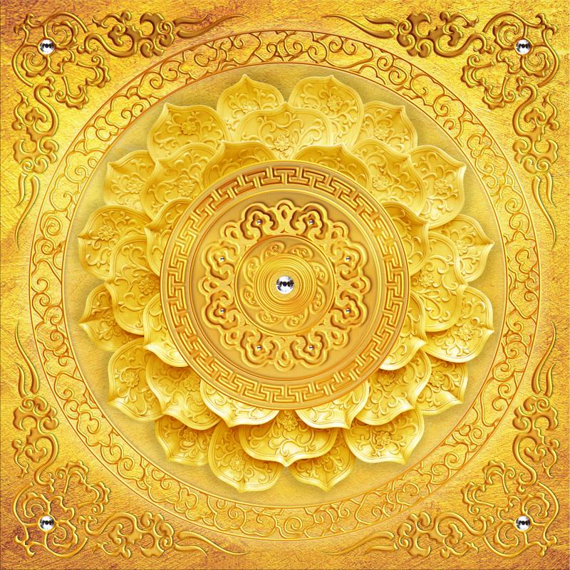 Nhiều mẫu Mandala dán tường tự chọn HZTU-Vol 1 -tc6 KT 60 x 60 cm phủ kim sa