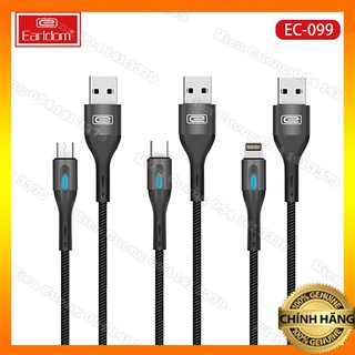 Cáp sạc dù 1m earldom ec - 099 có đèn led - cáp sạc nhanh