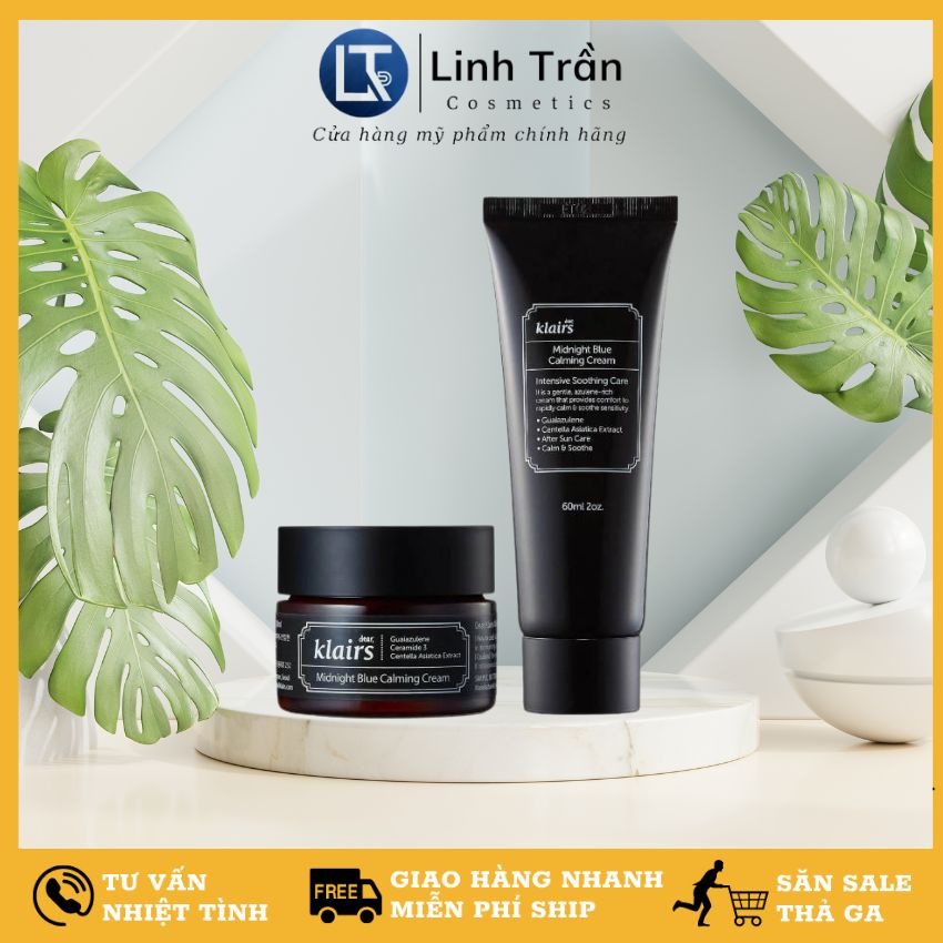 [CHÍNH HÃNG] Kem dưỡng ẩm Klairs Midnight Blue Calming Cream phục hồi da 30ml và 60ml