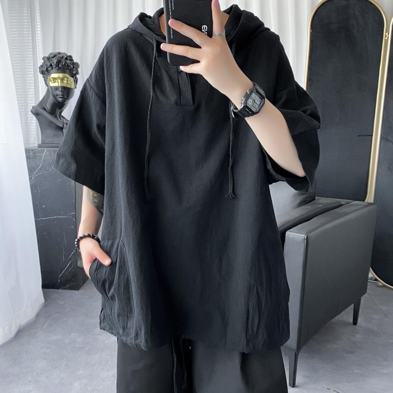 Áo Hoodie Tay Ngắn Thời Trang Phong Cách Năng Động Cho Nam