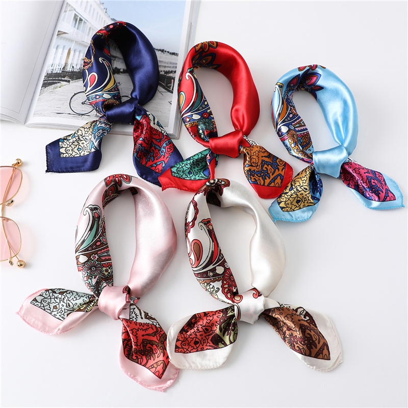 Women Small Square Silk Scarves/ 50*50cm Fashion Printing Neckerchief/ Girl's Party Hair Bands