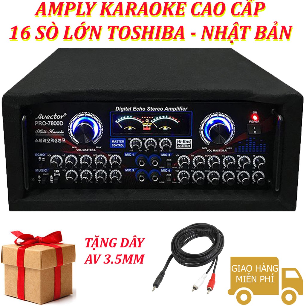 Amply karaoke gia đình - amply karaoke sân khấu - amply karaoke công suất lơn Avector 7800D Tặng dây av 3.5mm