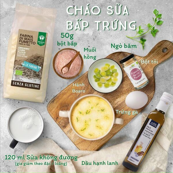 Bột bắp hữu cơ  dùng làm bánh, nấu soup cho bé và gia đình