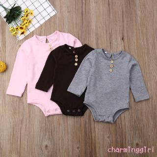 ℒℴѵℯ~Fashion Newborn Baby Girl Boy Long Sleeve Romper Bodysuit Jumpsuit Outfit Solid Clothes