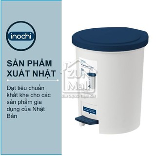 Thùng Rác Nhựa Đạp Chân Inochi Có Nắp Đậy Tròn 12 Lít - Làm Sọt Rác Văn Phòng, Đựng Rác Gia Đình, Trong Nhà, Ngoài Trời