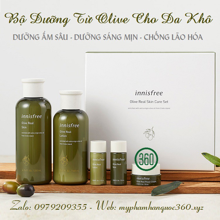[mẫu mới] Bộ Dưỡng Olive Cho Da Khô – Innisfree Olive Real Special Ex. Care 2 Set
