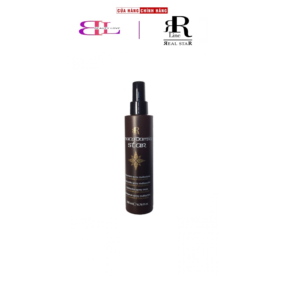 Xịt dưỡng chăm sóc và phục hồi tóc xơ rối Rrline Macadamia Star Spray Mask 200ml