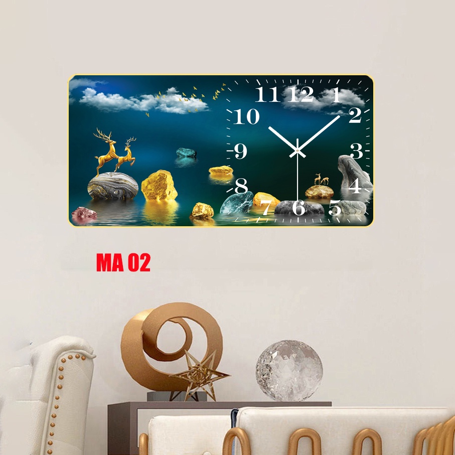Tranh đồng hồ treo tường tráng gương 3d cao cấp ❤️Giá xưởng❤️ Tranh trang trí decor, kèm pin đinh treo không cần khoan