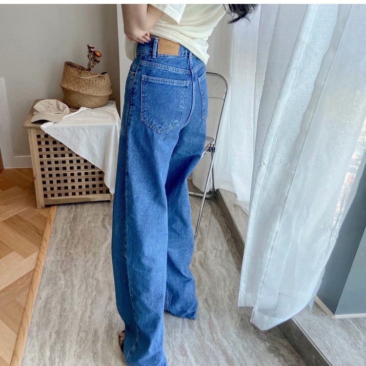 QUẦN JEANS BÒ Z1975 NỮ CẠP CAO ỐNG RỘNG - 6147/152