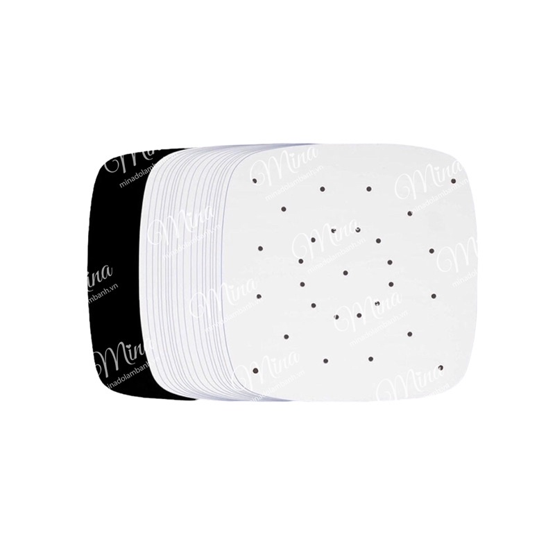 Giấy Nến Vuông đục lỗ dùng trong nồi chiên không dầu 100 tờ