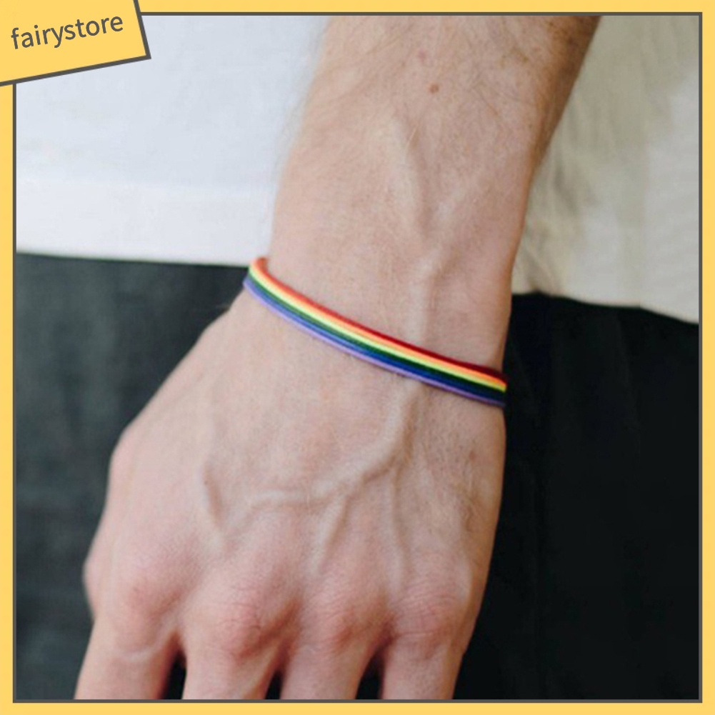 Vòng Tay Dây Bện Màu Cầu Vồng Thời Trang Cho Nam Và Nữ