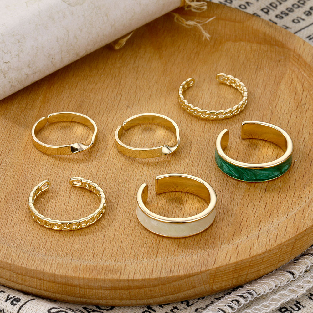 Set 3 Nhẫn Đeo Tay Kim Loại Thời Trang Cho Nữ