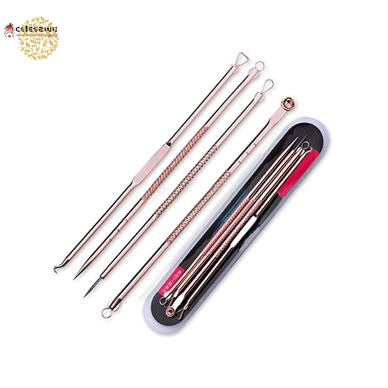 Bộ 4  Dụng Cụ Nặn Mụn Đầu Đen Bằng Thép Không Gỉ Cao Cấp