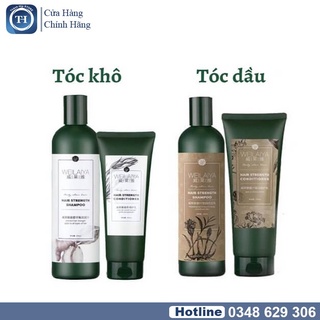 Cặp gội xả gừng xanh Weilaiya giúp ngăn rụng và kích thích mọc tóc - Tặng kèm sét gội xả gừng mini