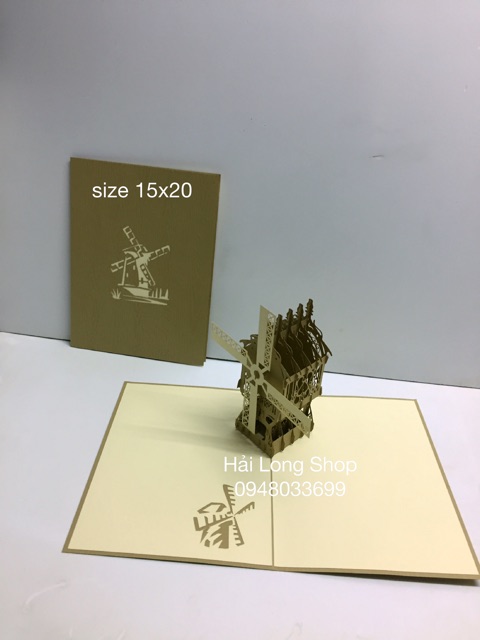 Cối Say Gió 3 - The Windmill - Thiệp 3D ( 3 màu ) | BigBuy360 - bigbuy360.vn