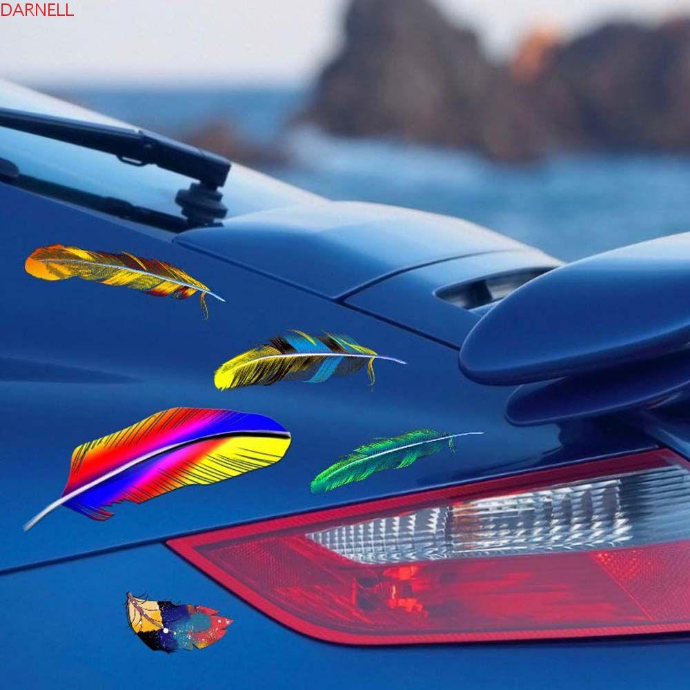 Đề Can Trong Suốt Hình Lông Vũ Nhiều Màu Trang Trí Xe Hơi Xe Máy
