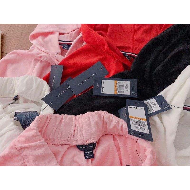 Bộ nỉ nhung bé trai, bé gái Tommy size đại dư xịn thêu tim B66