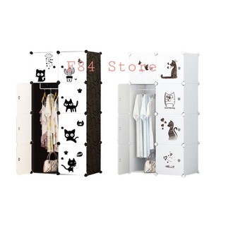 Tủ nhựa lắp ghép để đồ dùng 8 ô kèm decal cao cấp