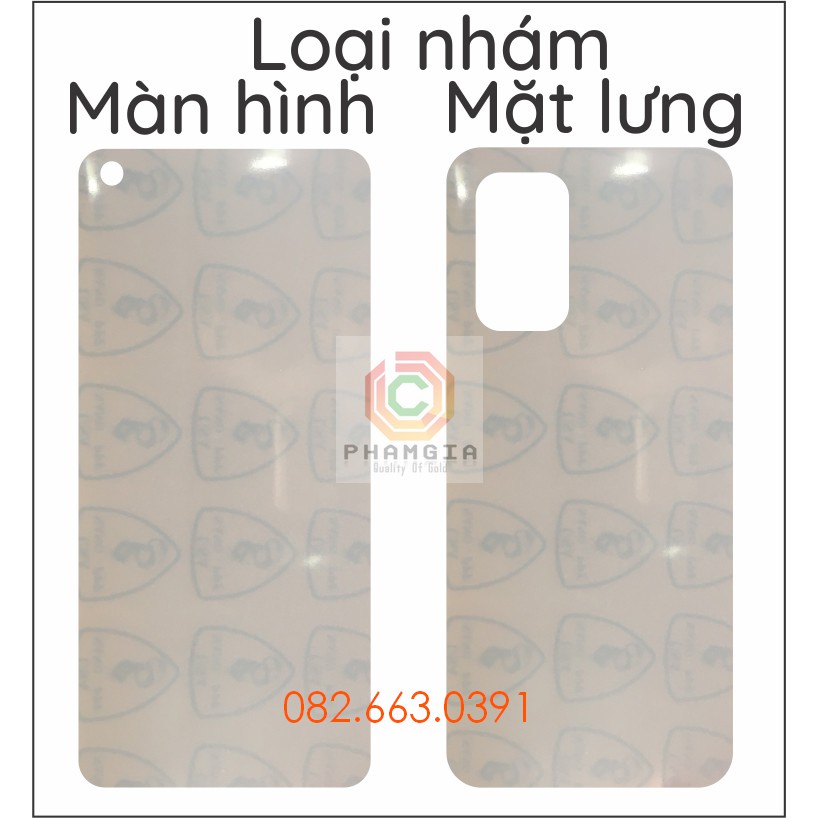 Dán PPF Oppo A74 4G/5G loại nhám, bóng dành cho màn hình, mặt lưng , mặt lưng full viền