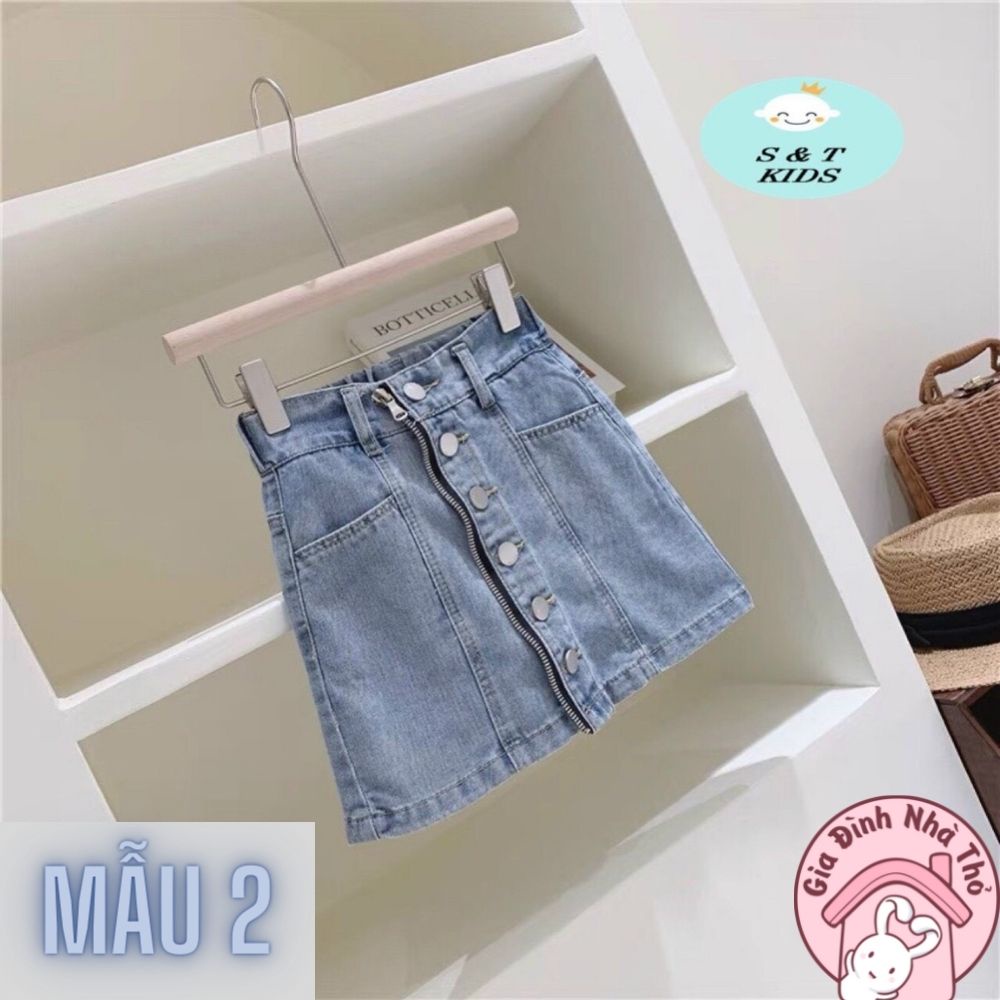 Chân váy đầm jean bò cho bé gái