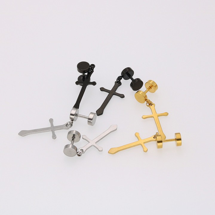 Bông Tai Hình Thánh Giá Titan Không Đen TT 1415 - 1 cặp