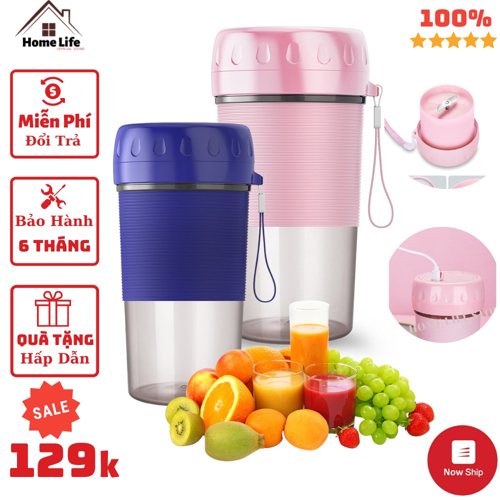 Máy Xay Sinh Tố Cầm Tay Pin Sạc Portable Juicer 300ml