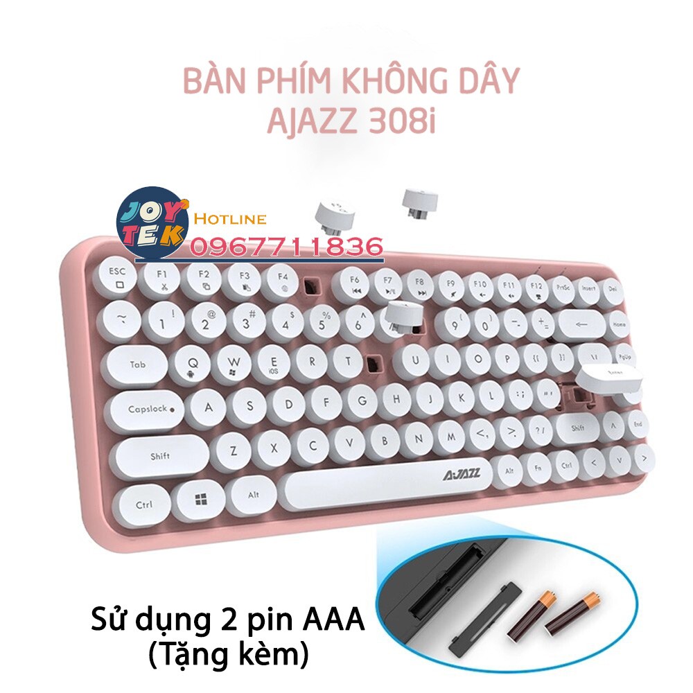 Bàn phím Ajazz 308i I Bàn phím không dây Bluetooth mini cho điện thoại ipad laptop macbook giá rẻ