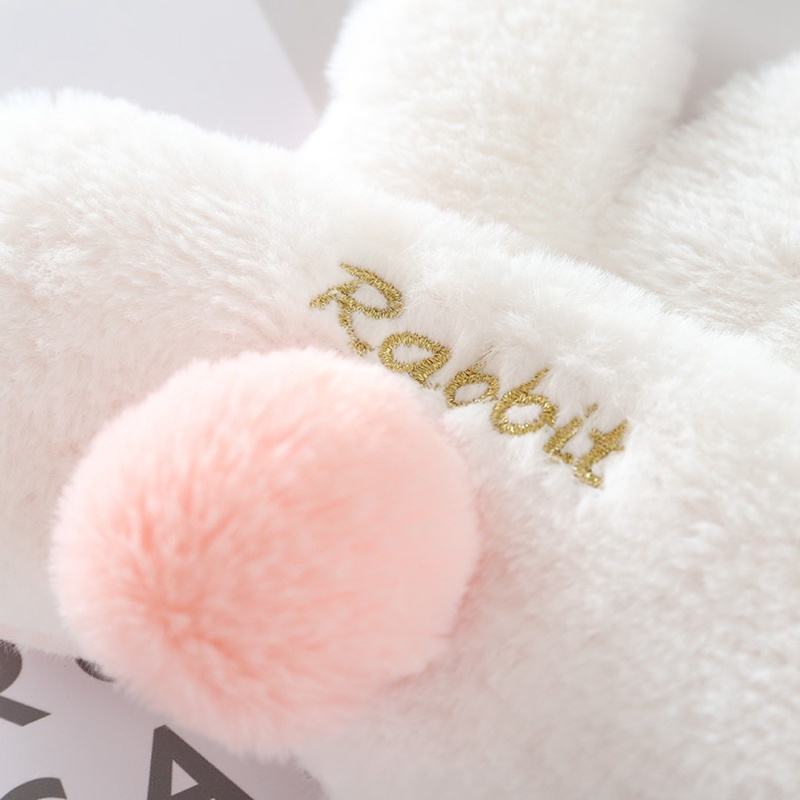 Mặt nạ bịt mắt bằng vải lụa mềm hình thỏ hoạt hình dễ thương có gắn đuôi